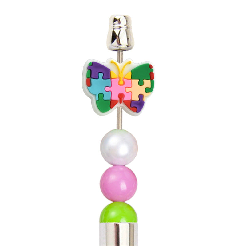 Wholesale Random  100pcs/pack  Autism Series Multicolor Beaded Pens Focus Beads